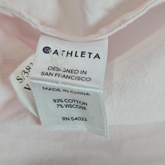 Athleta Shirt Womens Medium Light Pink Button Down Casual Long Sleeve Stripe - Picture 8 of 9